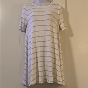 Lou & Grey Striped White and Gray Women's Dress